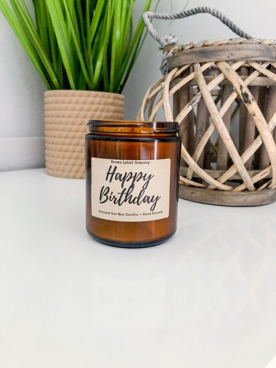 Birthday Candle Scented Soy Candles Happy Birthday Candle Etsy
