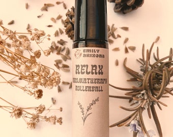 Relax | Lavender & Patchouli Aromatherapy Rollerball | stress relief, relaxation oil, pulse point roller, anxiety relief