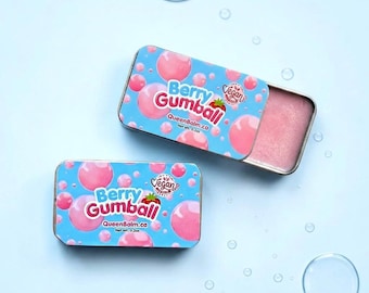 Vegan Berry Bubble Gum Aroma Schiebedose Handgemachter, natürlicher Lippenbalsam