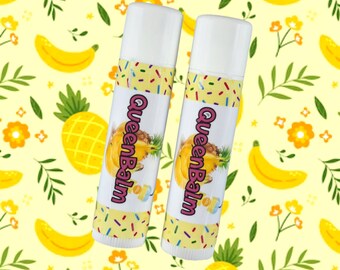 Pineapple Banana smoothie sweetened lip balm | natural chapstick | Lip gloss | Lip Care | gift for her | womens skin care