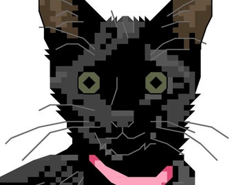 5 "x 7" Custom Pet Portrait PDF Cross Stitch Pattern