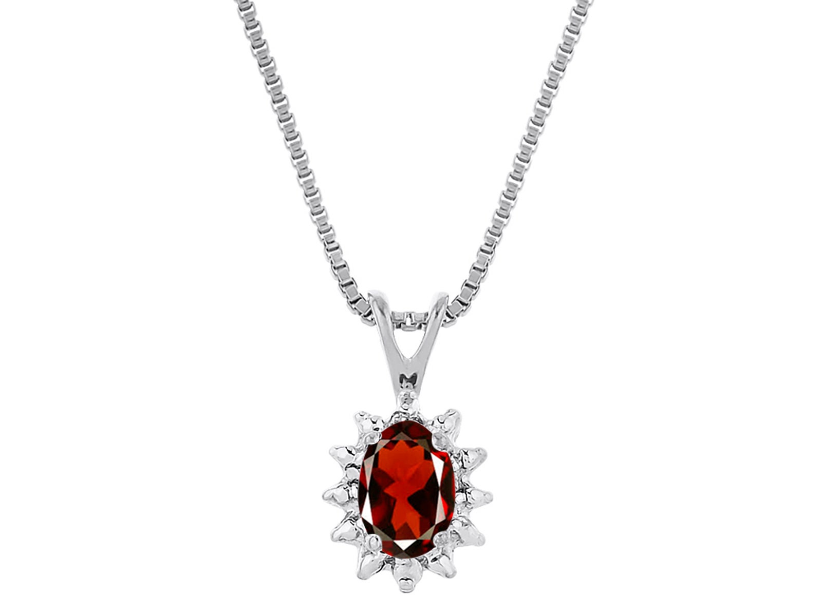 Rylos Simply Elegant Beautiful Garnet ＆ Diamond Pendant Necklace January  Birthstone*並行輸入品