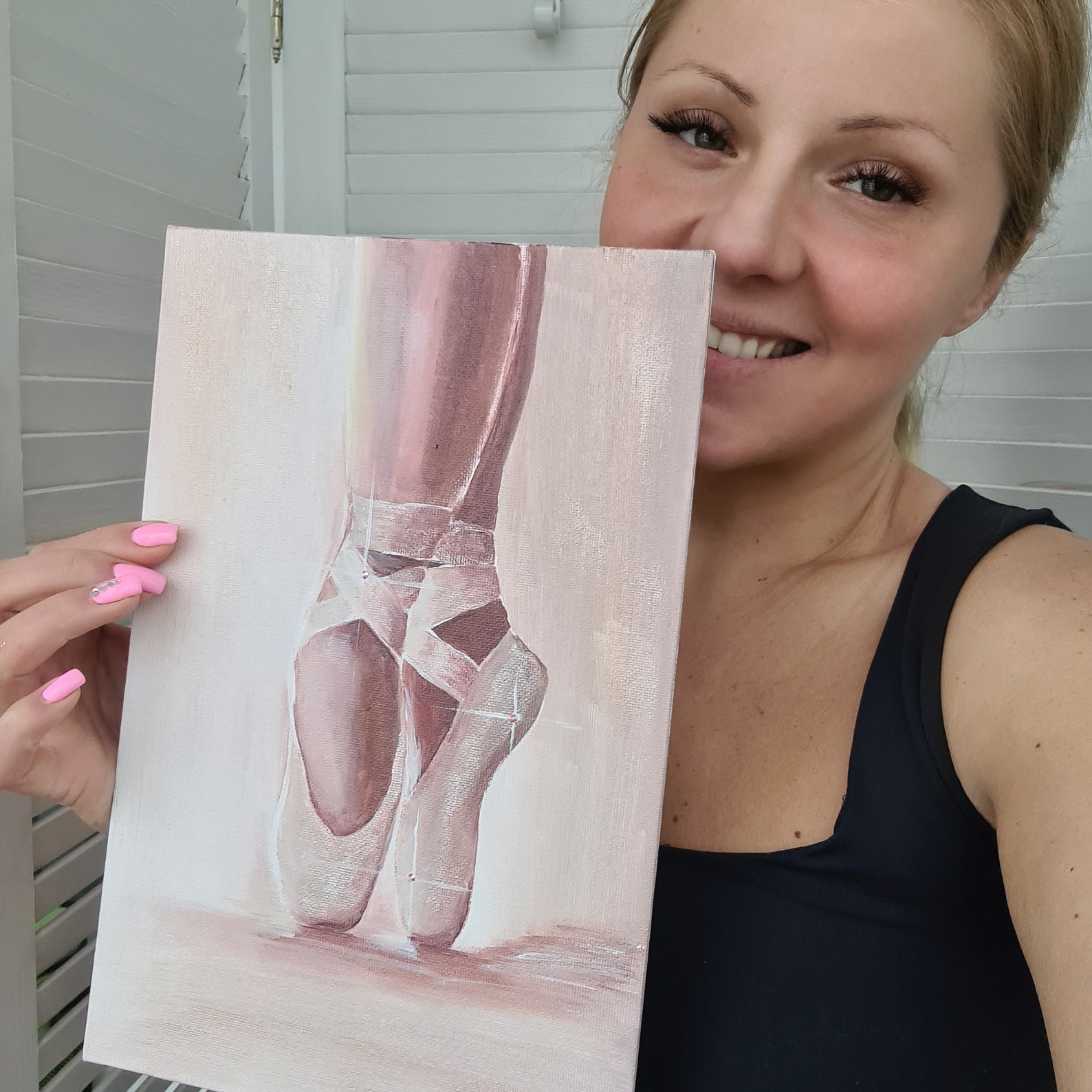 Ballet Shoes Painting Pointe Painting Ballet Original Painting Etsy