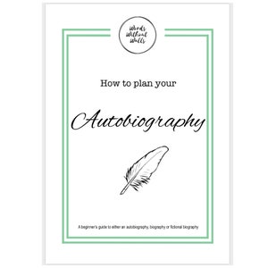 Writing template | novel workbook |  Autobiography-Beginners Guide to writing. 15 page printable PDF file