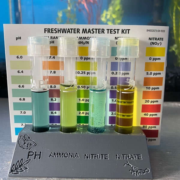 Aquarium Water Test Kit Test Tube Holder w/ Reference Card Holder