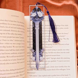 Floral Sword Bookmark Fantasy Bookmark Long Tassel Page Saver