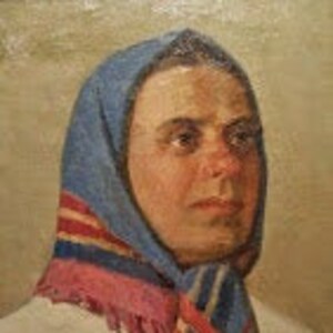 Original oil painting,Vintage Framed USSR Socrealism Artwork,Female portrait,Ukrainian artist,Artist Ostapenko,One of kind
