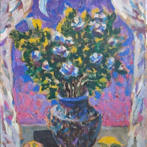 Pintura al óleo original, obras de arte vintage de stilllife, bellas artes europeas, rosas de stilllife, artista ucraniano, único en su tipo