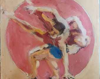 Pintura al óleo deportiva, Obra de arte original, Artista ucraniano, Artista Knyshevsky, Único en su tipo