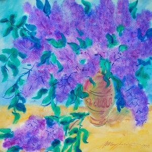 Original Watercolor Painting, Vintage Stillife Artwork,Ukrainian artwork,One of kind