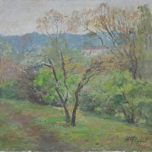 Original oil painting,soviet fine art landscape,vintage artwork,ukrainian artist,one of a kind