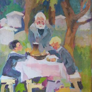 Original Oil Painting,Vintage Socrealism USSR Artwork,Artist Knyshevsky,Ukrainian artist,One of kind