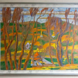 Vintage oil painting,original fine art artwork,ukrainian artist Turansky,modernism painting,one of kind