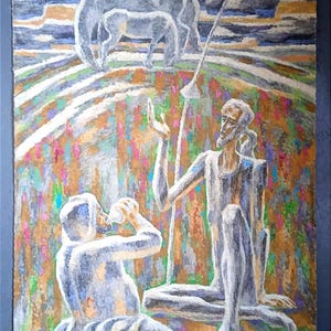 Vintage oil painting,original fine art artwork,ukrainian artist Turansky,modernism painting,one of kind