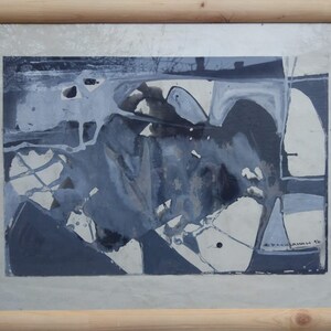 Abstract Original Painting Framed acrylic Vintage Artwork,Contemporary Art, Artist Rakhmanin, Ukrainian artist,One of kind