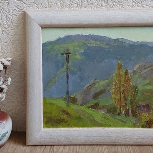 Original oil Painting,Framed Mountscape Fine art landscape, Ukrainian Landscape Artwork, Ukrainian artist,One of kind