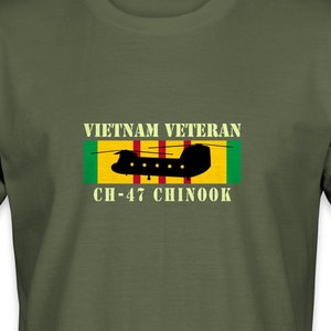 CH-47 Chinook Vietnam Veteran T-Shirt - Large Emblem - Veteran Owned Business