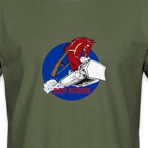 US Air Force Charging Charlie Red Horse T-Shirt - Veteran Owned