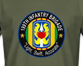 199th Infantry Brigade 'Light, Swift, Accurate' Vietnam Veteran T-Shirt - Veteran Owned Business