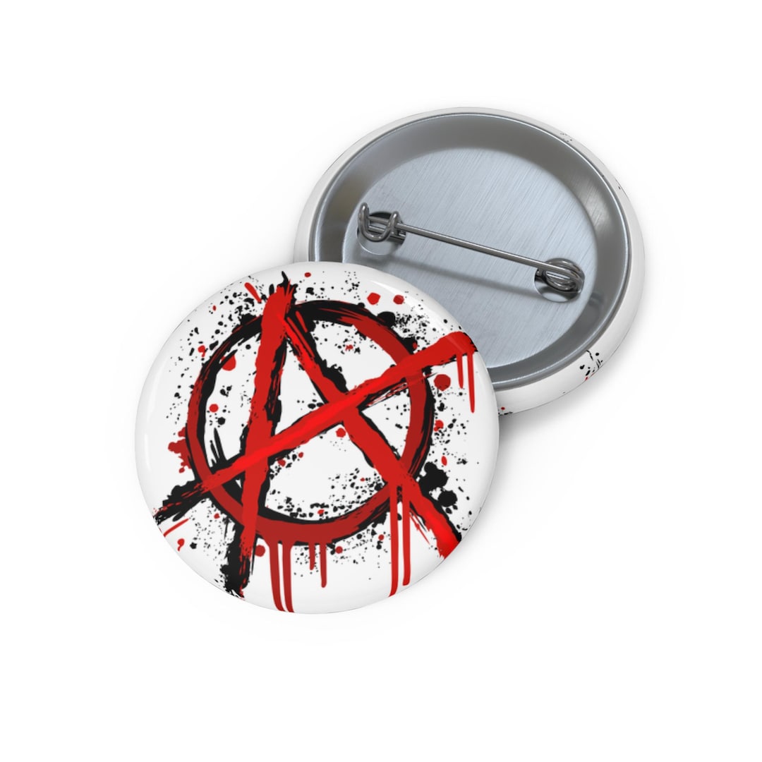Dripping Red Anarchy Symbol Pin Button | Punk Badge, 1.25in - Etsy