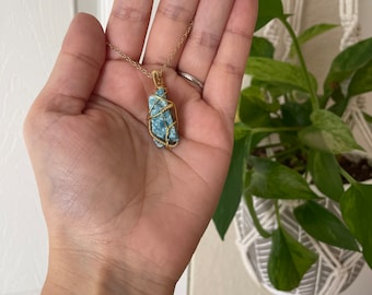 Blue Apatite Geode Necklace