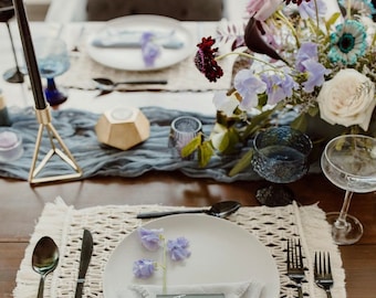 Macrame Placemat: Boho Table Setting (18x14in)