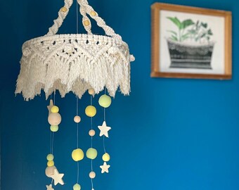 Macrame Baby Mobile: Gender Neutral Nursery Decor