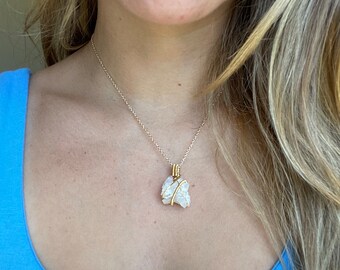 Clear Quartz Cluster Geode Necklace