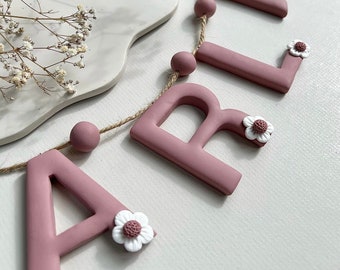 Personalised Name Garland | Name bunting | Daisy letters | Daisy decor | Nursery decor | Kids bedroom | Shelf Decor | Baby shower |