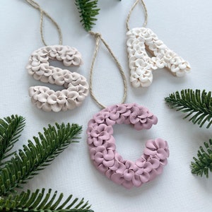 Initiales de sapin de Noël | Lettres de Noël | Décoration d'arbre de Noël | Décorations de Noël | Lettres suspendues | Étiquettes pour cadeaux | Boules de sapin