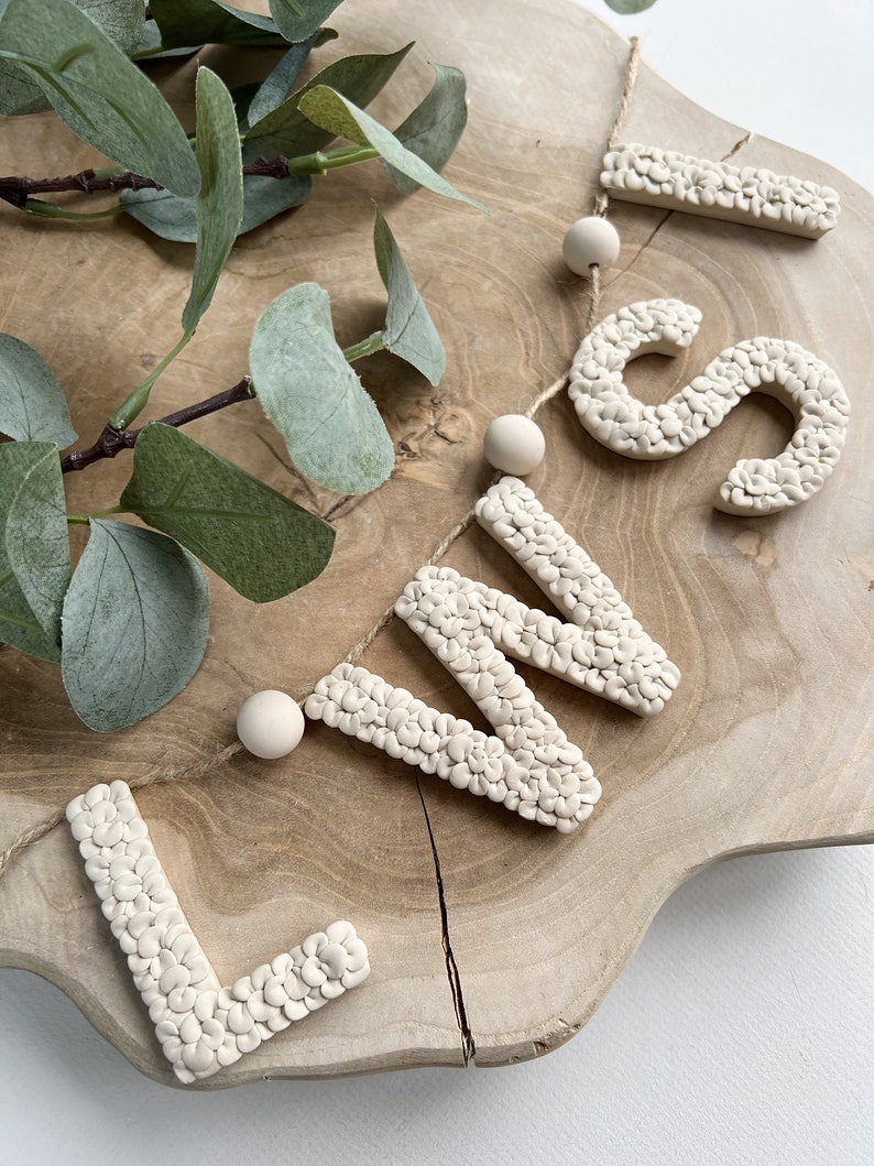 Personalised Name Garland Name Bunting Floral Letters Etsy