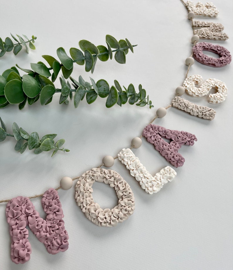 Personalised Name Garland Name Bunting Floral Letters Etsy UK