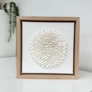 3D Flower Canvas Art | Texture Flower Art | Modern Clay Art | Small Framed Art | Unique Canvas Art | Handmade Wall Art | Modern Shell Art