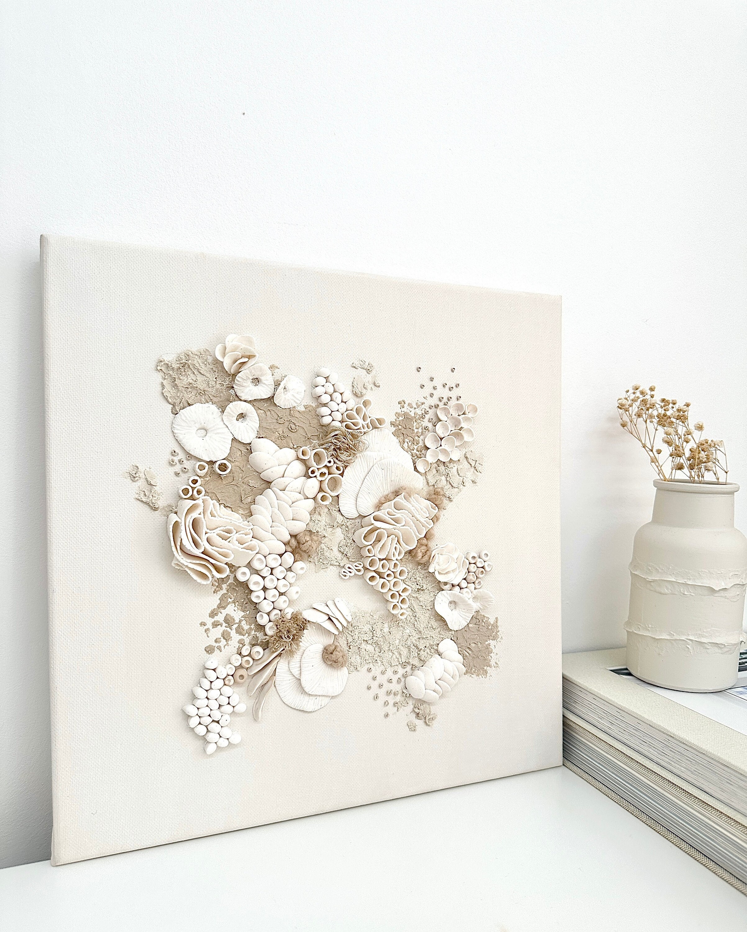 Neutral Coral Reef Art | Unique Canvas Art | Wall Art | 3D Coastal