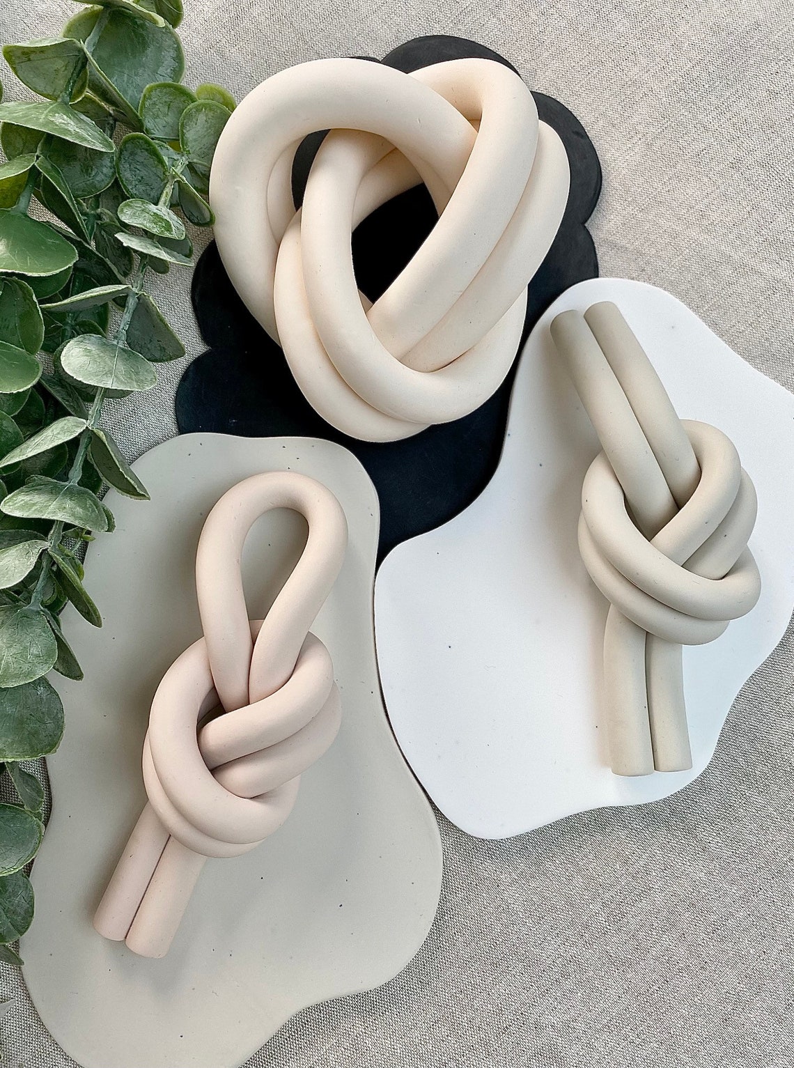 Clay knot Home decor Paper weight shelf decor knot Etsy