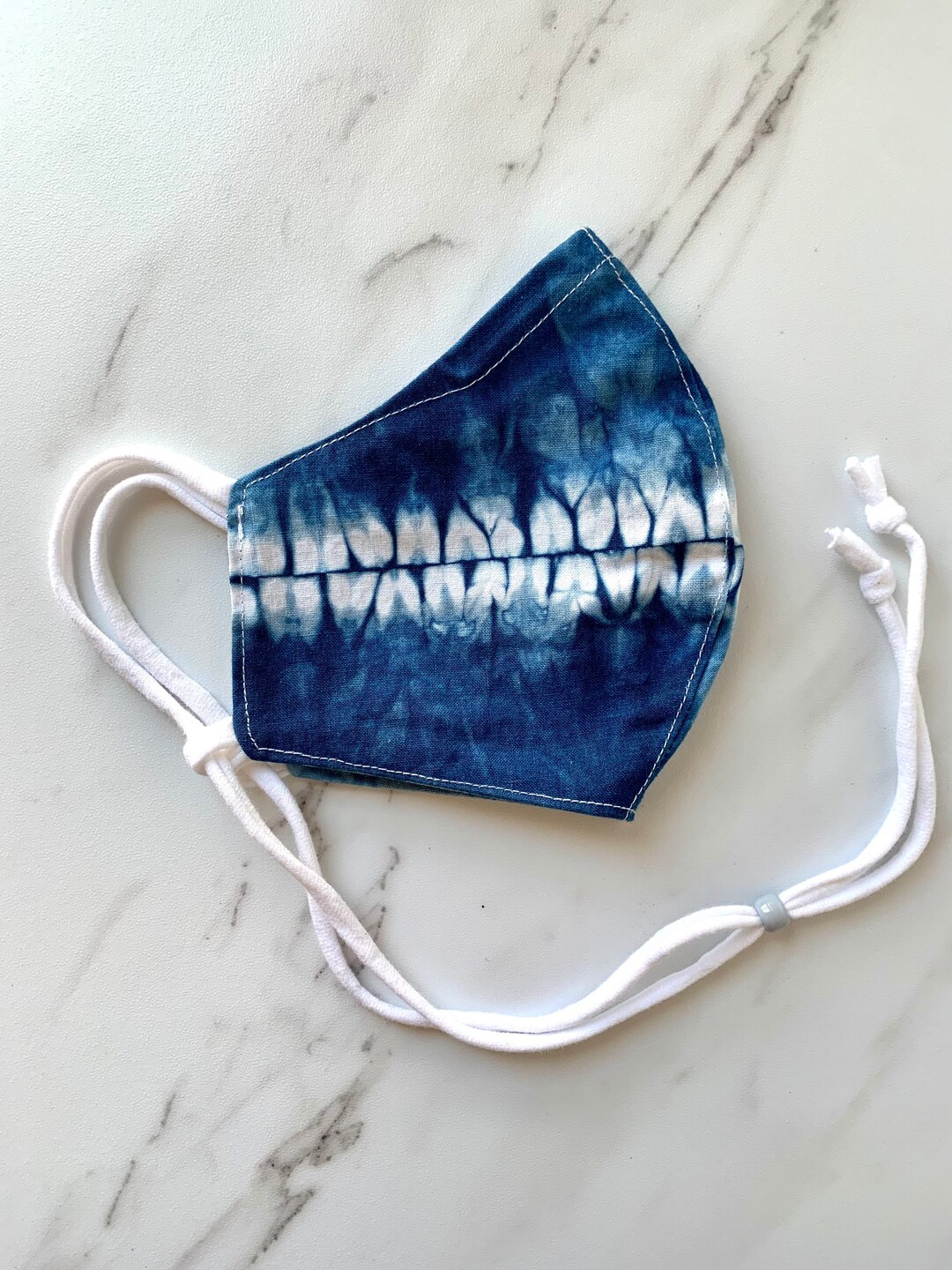 Teeth Mask Reversible Hand Dyed Indigo Shibori Masks With Etsy