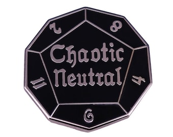 Chaotic Neutral D&D Dungeons and Dragons Badge Enamel Pin Brooch