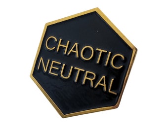 D&D Dungeons and Dragons Badge "Chaotic Neutral" Enamel Pin Brooch