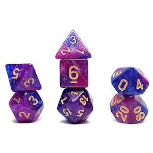 Dream State | Dice Star Galaxy Nebula Dice Multi Coloured Dice Tabletop Dungeons and Dragons Critical Role Gifts for Geeks Glitter