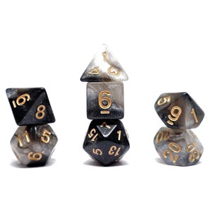 Under the Night Sky | Glitter Star Galaxy Dice Set Nebula Glitter Dice Tabletop Dungeons and Dragons Critical Role Gifts for Geeks