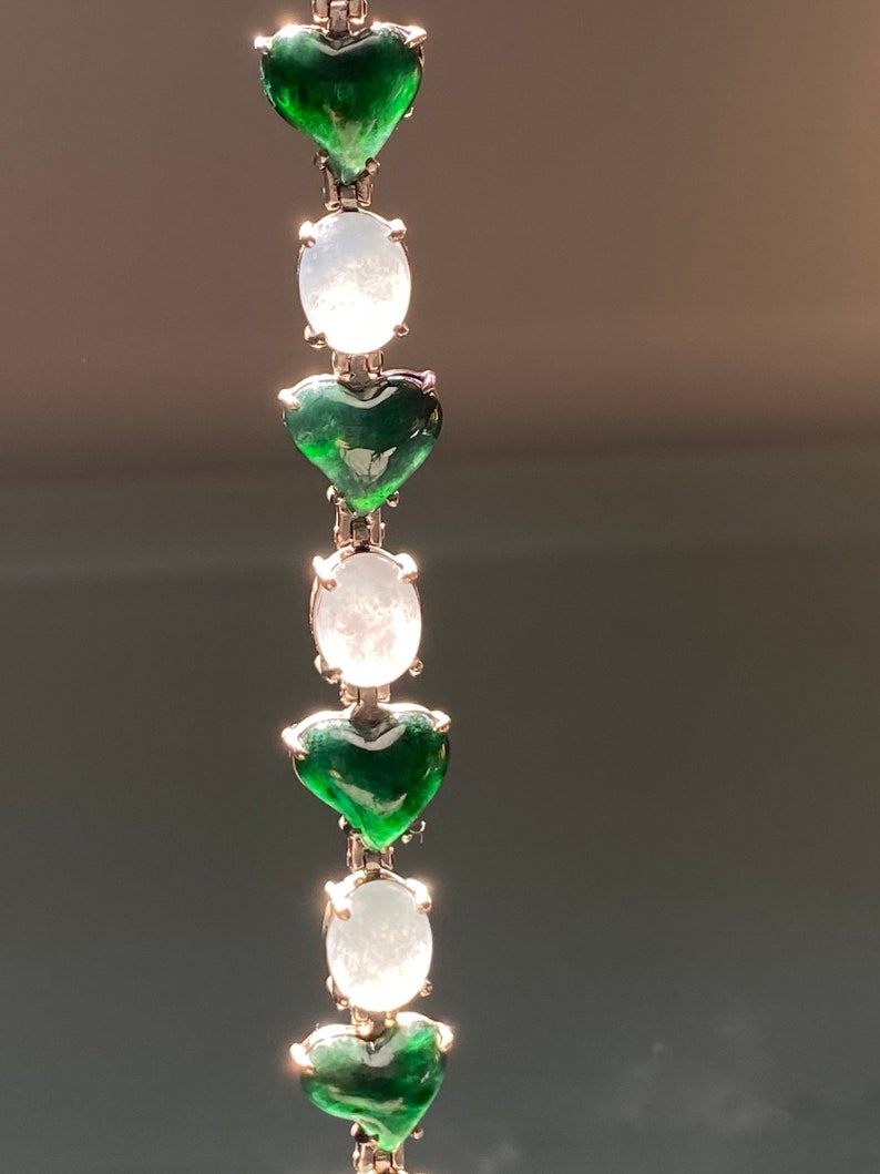 Natural Guatemalan Grade A 4 Color Hearth Jadeite Bracelet