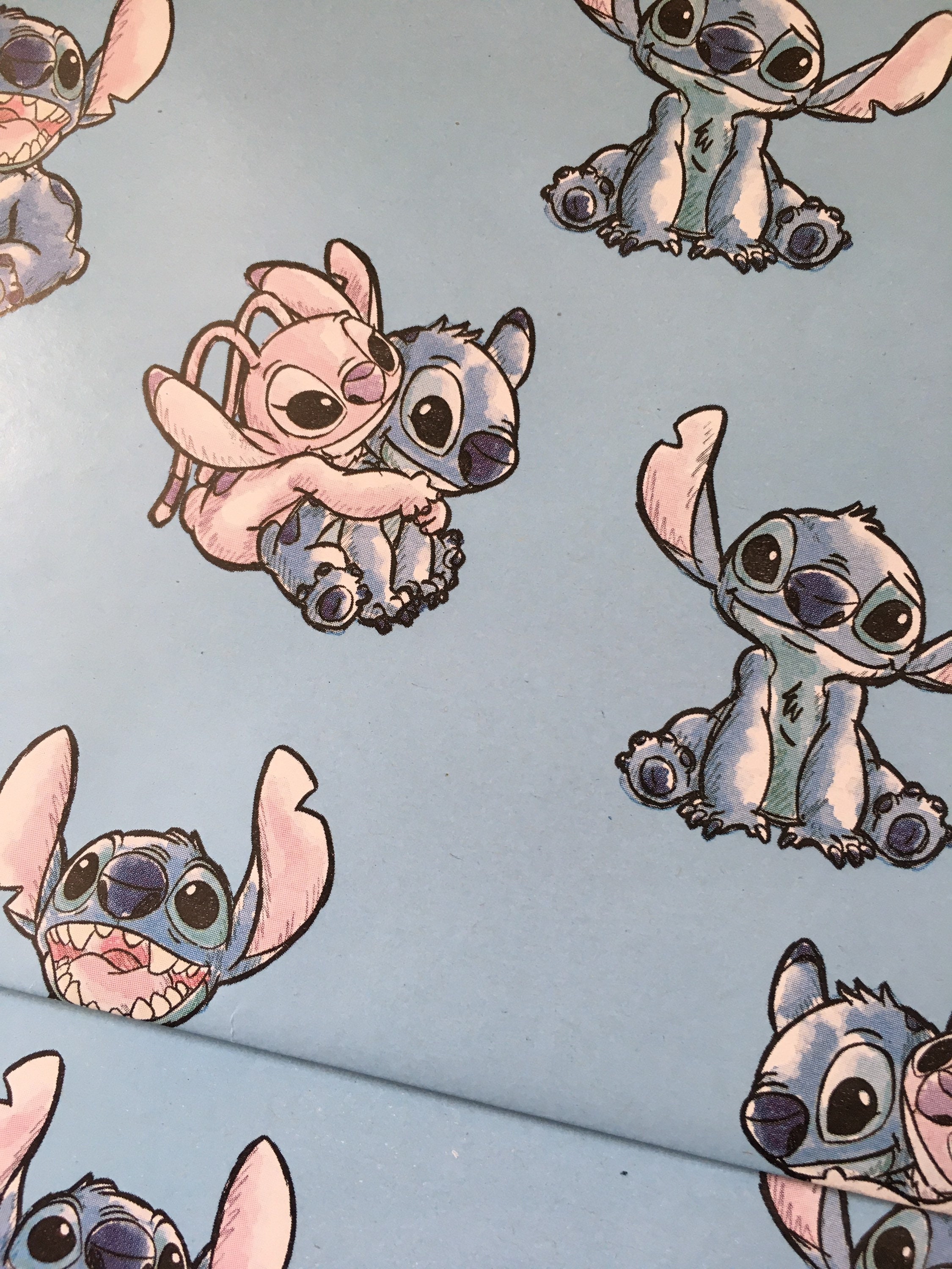 Disney Stitch & Angel Inspired Gift Wrap Blue Wrapping Paper 2 Etsy