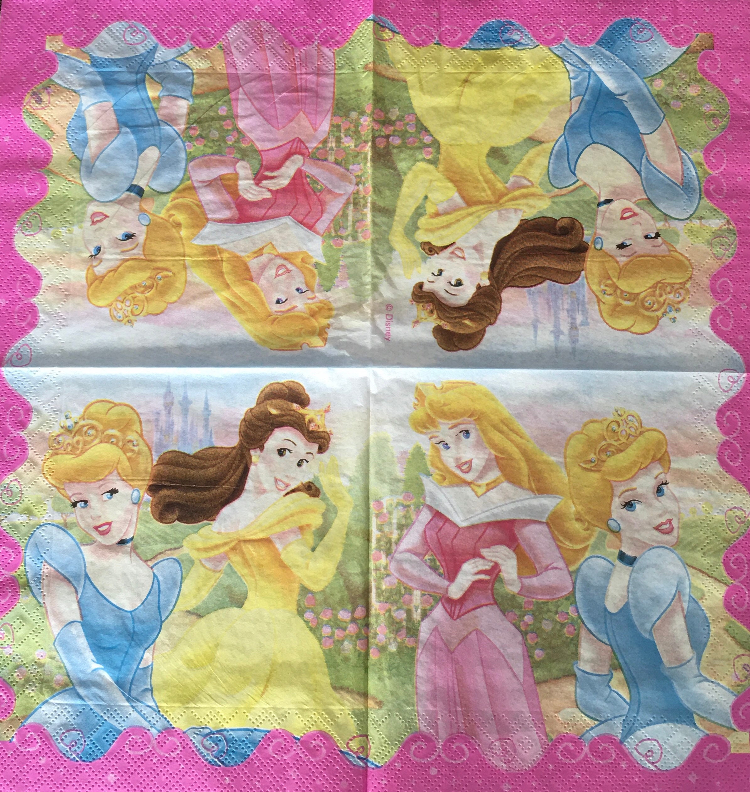 Set of 4 Decoupage Napkins Serviettes Disney Princess Inspired Etsy
