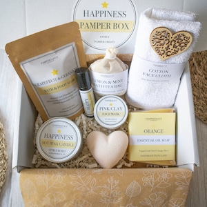 Luxury Happiness Pamper Gift Box Aromatherapy Pamper Box Birthday Gift Self Care Gift Thank You Gift Essential Oils Bath Bomb