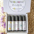 Aromatherapy Essential Oil Roller Gift Box: Natural Vegan Wellbeing Self Care Gift