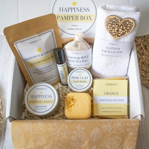 Luxury Happiness Pamper Gift Box Aromatherapy Pamper Box Birthday Gift Self Care Gift Thank You Gift Essential Oils image 1