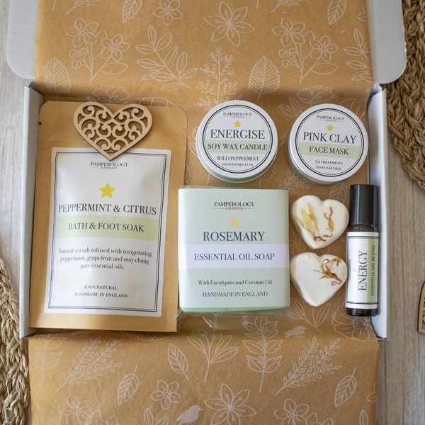 Energising Aromatherapy Pamper Box | Cheer Up Gift | Get Well Gift | Uplifting | Letterbox Gift | Birthday Gift |  Pamper Gift Box