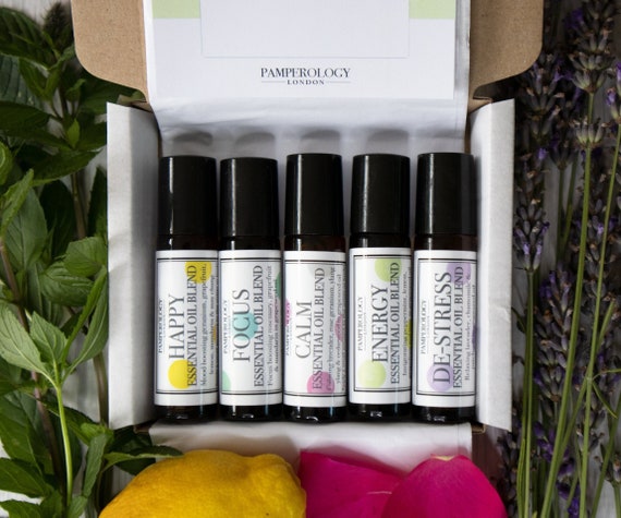 X5 Aromatherapy Roller Gift Set Essential Oil Set Wellbeing Pamper Gift  Self Care Kit Birthday Gift Box Thank You Gift 