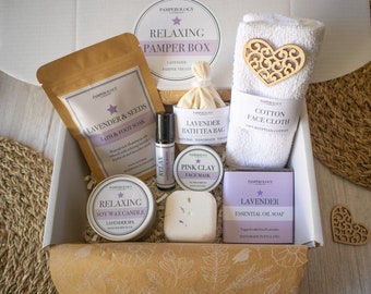 Luxury Lavender Pamper Gift Box | Aromatherapy | Relaxing Pamper Hamper | Spa Gift Box | Self Care Gift Box | Birthday Gift