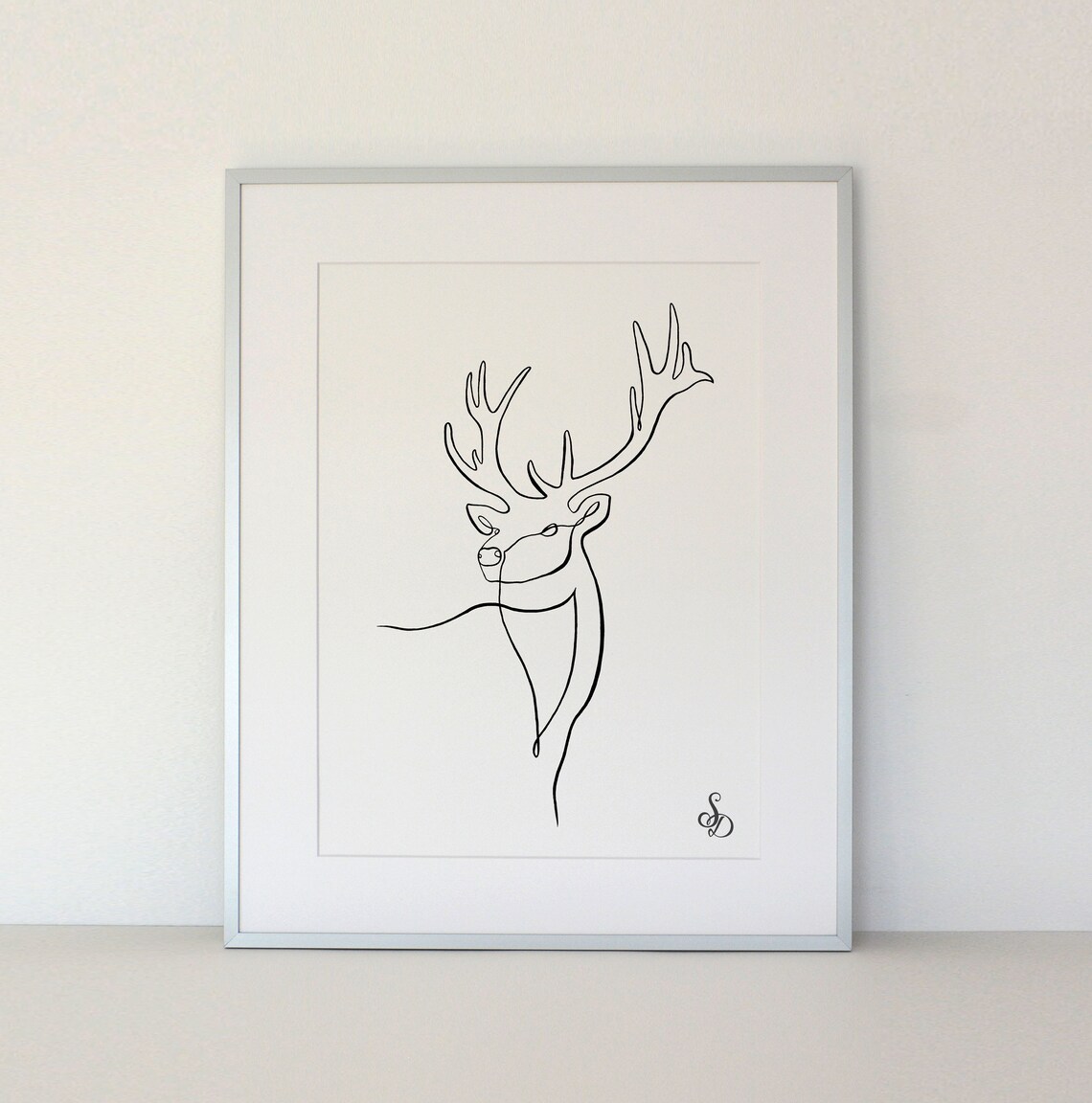 Single Line Drawing, Stag, Minimal Print Design for Home Decor - Etsy